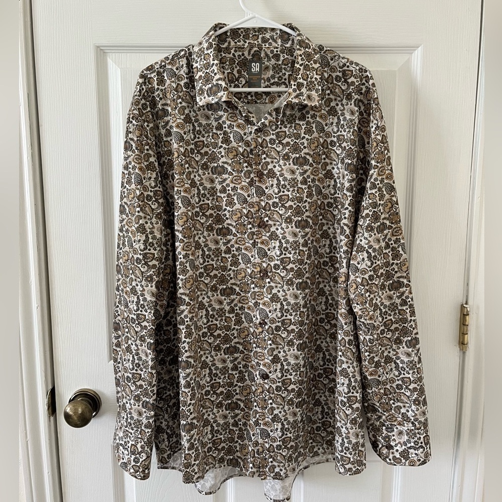 SA Brown Patterned Men's Shirt